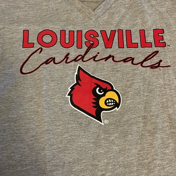 COLOSSEUM Ladies SS , THE CITY LOUISVILLE‎ CARDINALS with LOGO TEE SZ LARGE GRAY - Picture 2 of 12